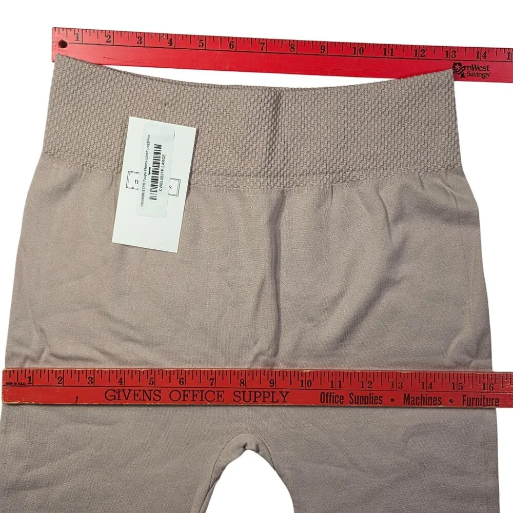 Ninexis Fleece Leggings Womens Large Taupe High-Waisted Textured Yoga New Tags - Picture 8 of 9
